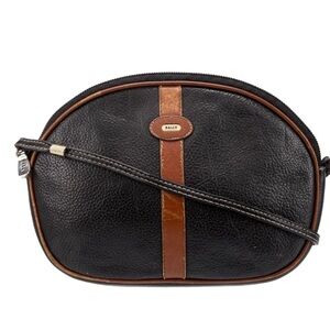 Vintage Bally Black and Brown Leather Crossbody bag